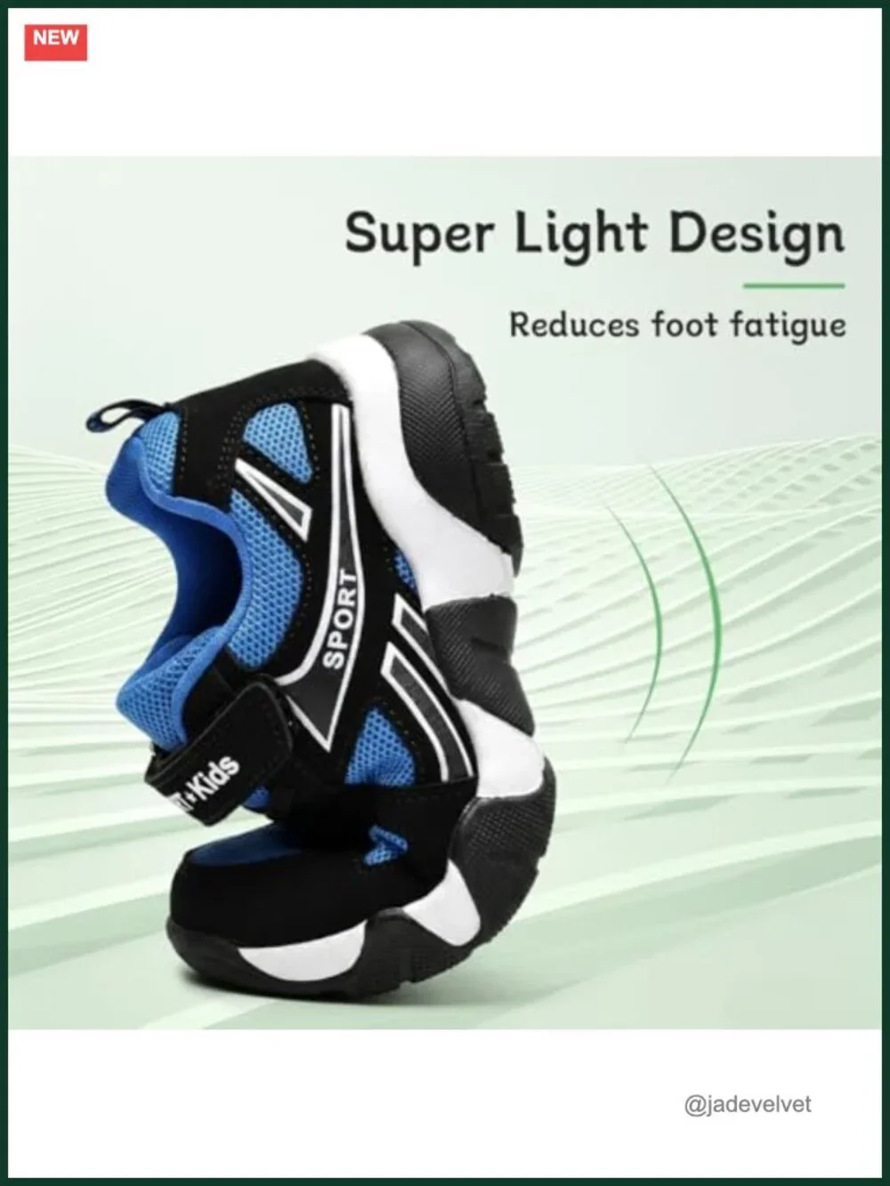 Boys Sneakers Non-Slip Lightweight Breathable Mesh Hook & Loop Kids Tennis Shoes